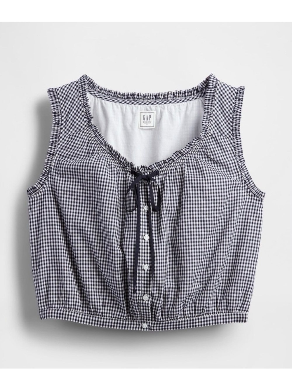 NWT Gap x DOEN Gingham Cropped Tank Top - Navy/White